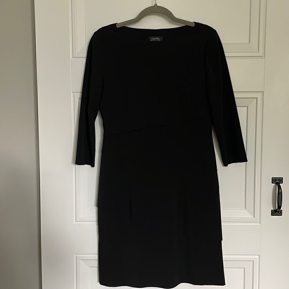 Tahari Black Tiered Dress 